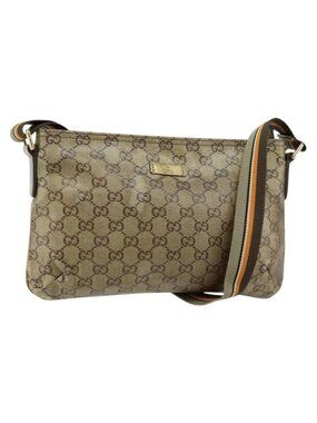 Authentic GUCCI GG Crystal Shoulder Bag Beige Gold 189749